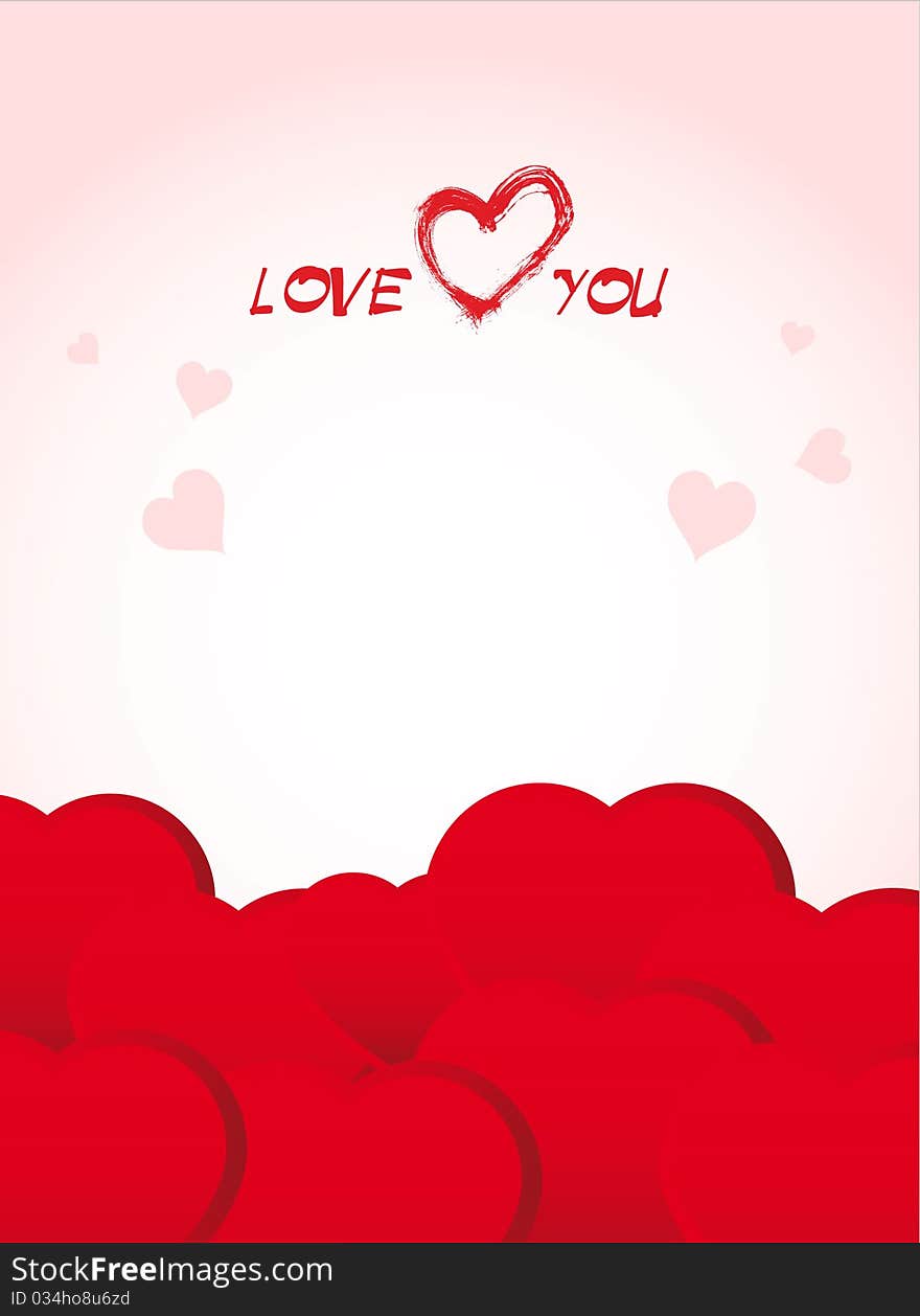 Valentine's day red poster - illustration for st valentine's day