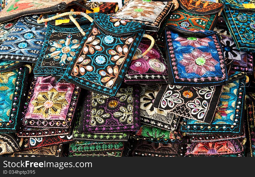 Embroidered Oriental Patterned Purses