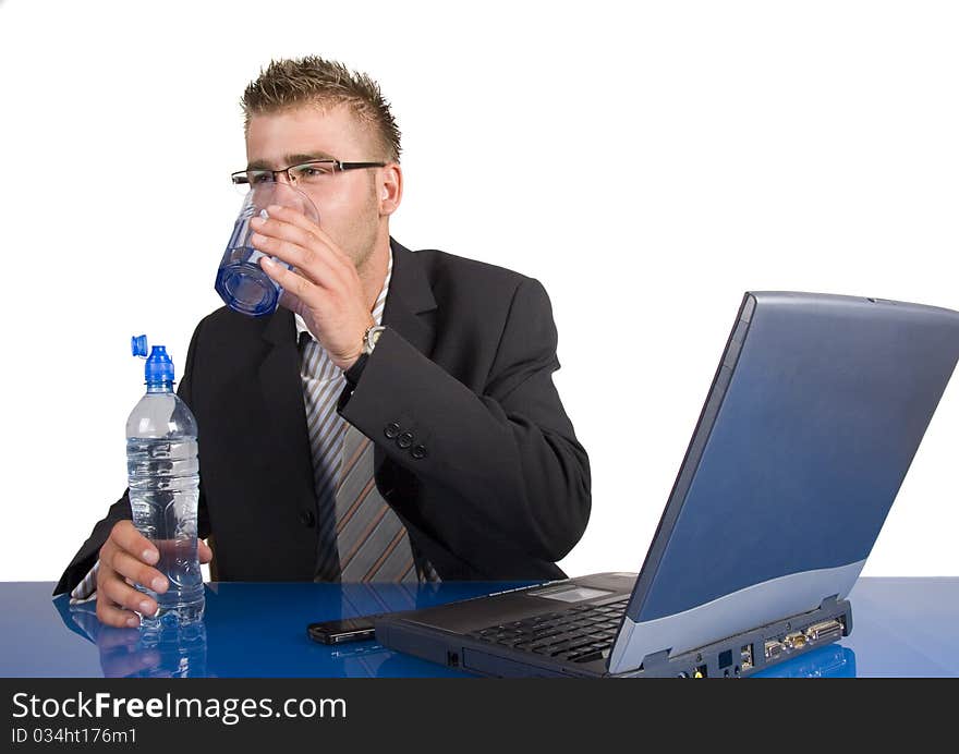 An elegant man in his daily work in the office. An elegant man in his daily work in the office.