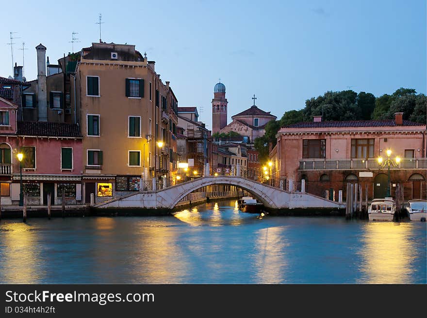 Small bridge in Venice at the early morning. Small bridge in Venice at the early morning