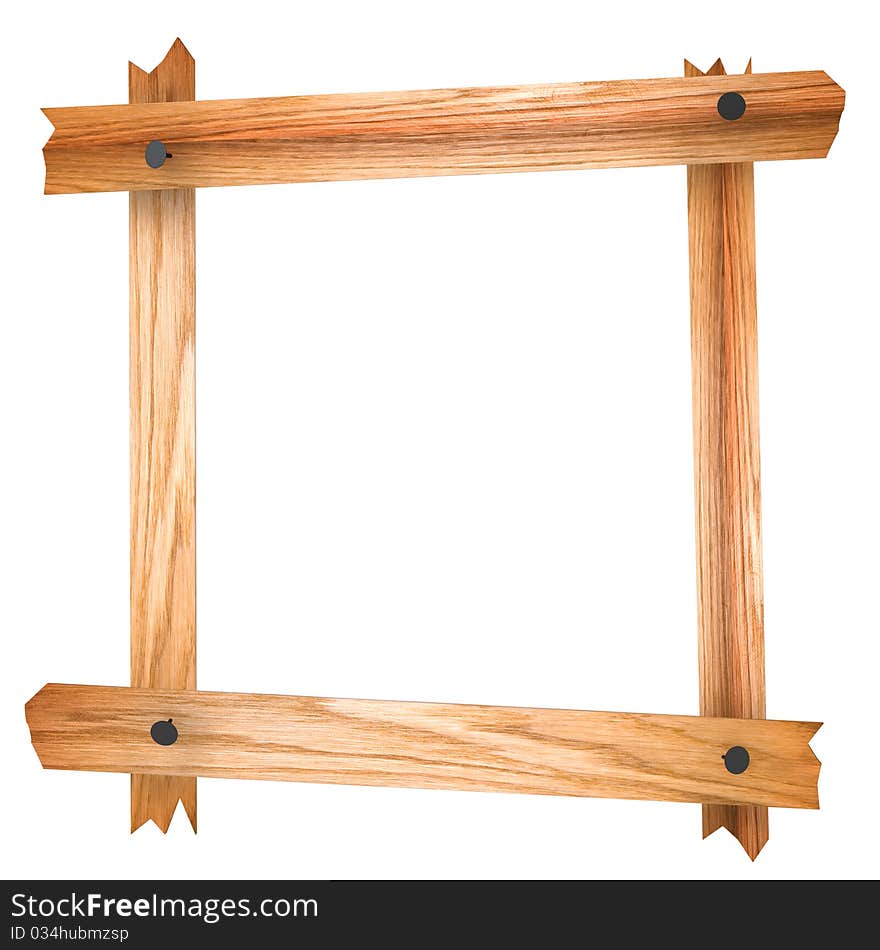 Wooden photo frame 3d rendered for web