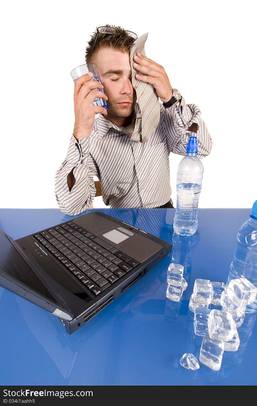 Elegant businessman working on his office. Elegant businessman working on his office