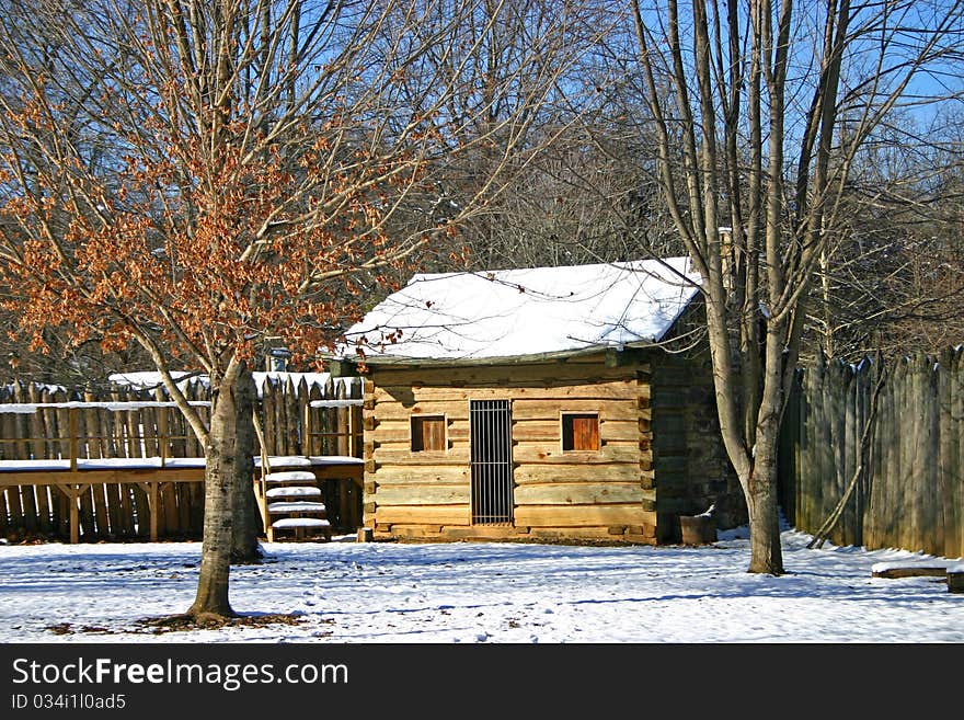 One of the cabins at Sycamore Shoals Fort, Tennessee. One of the cabins at Sycamore Shoals Fort, Tennessee