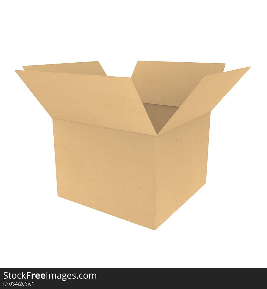 Corrugated Box on white background