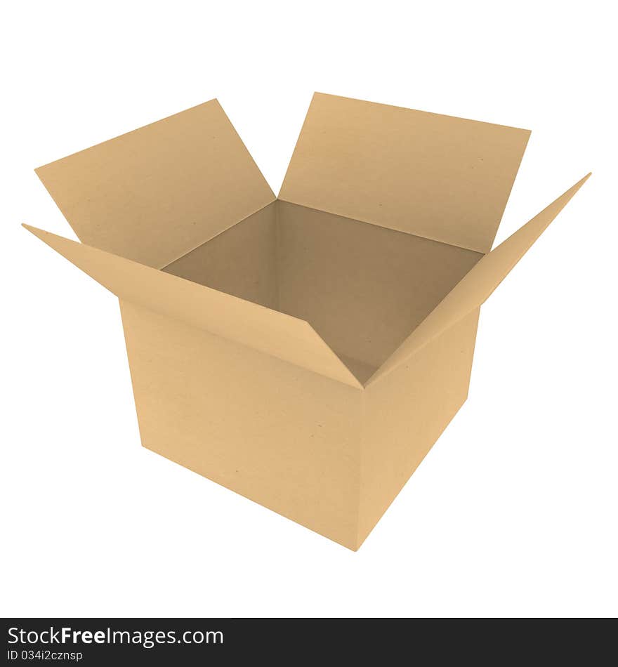 Corrugated Box on white background