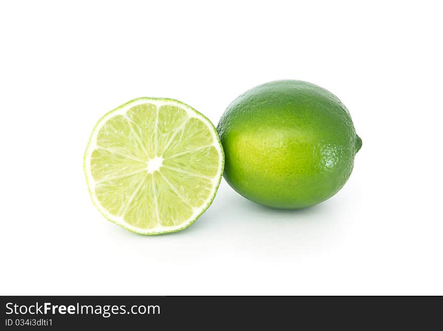 Fresh lime isolated on white