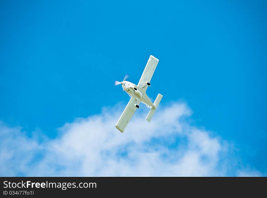 Flying Airplane View From The Bottom