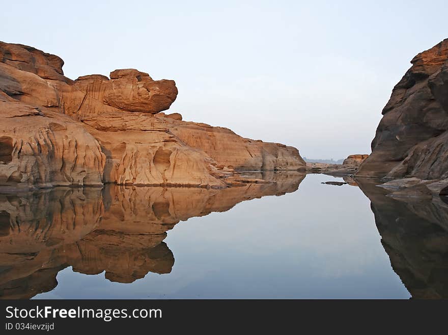 Amazing with big stone field at Thailand like a grand canyon. Amazing with big stone field at Thailand like a grand canyon