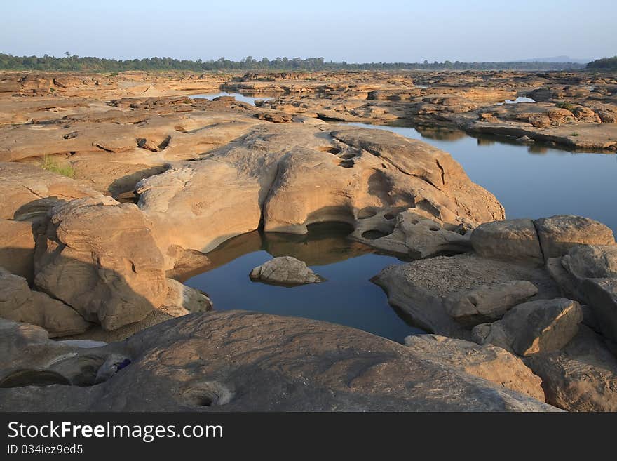 Amazing with big stone field at Thailand like a grand canyon. Amazing with big stone field at Thailand like a grand canyon