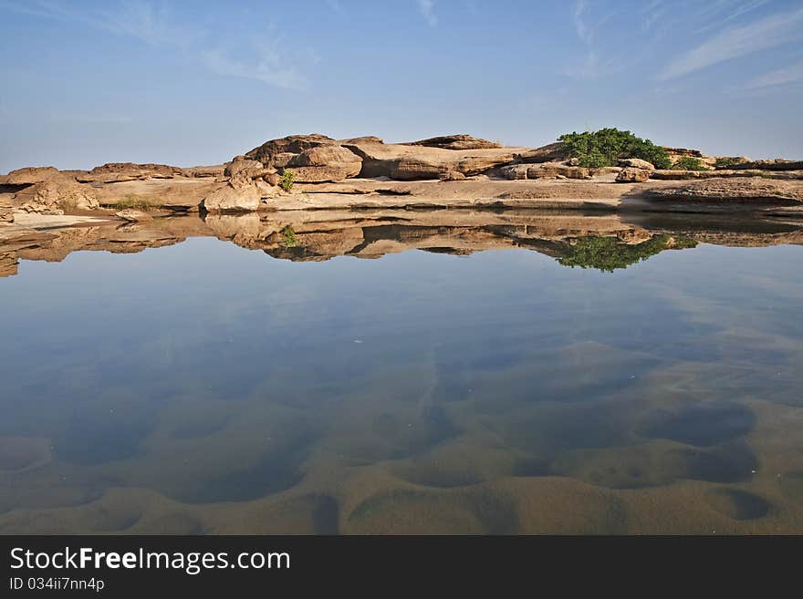 Amazing with big stone field at Thailand like a grand canyon. Amazing with big stone field at Thailand like a grand canyon