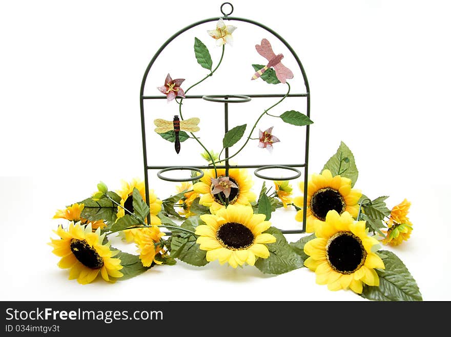 Candlestick with sunflower