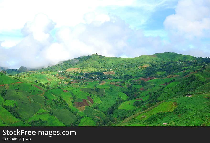 Farm in the moutains.