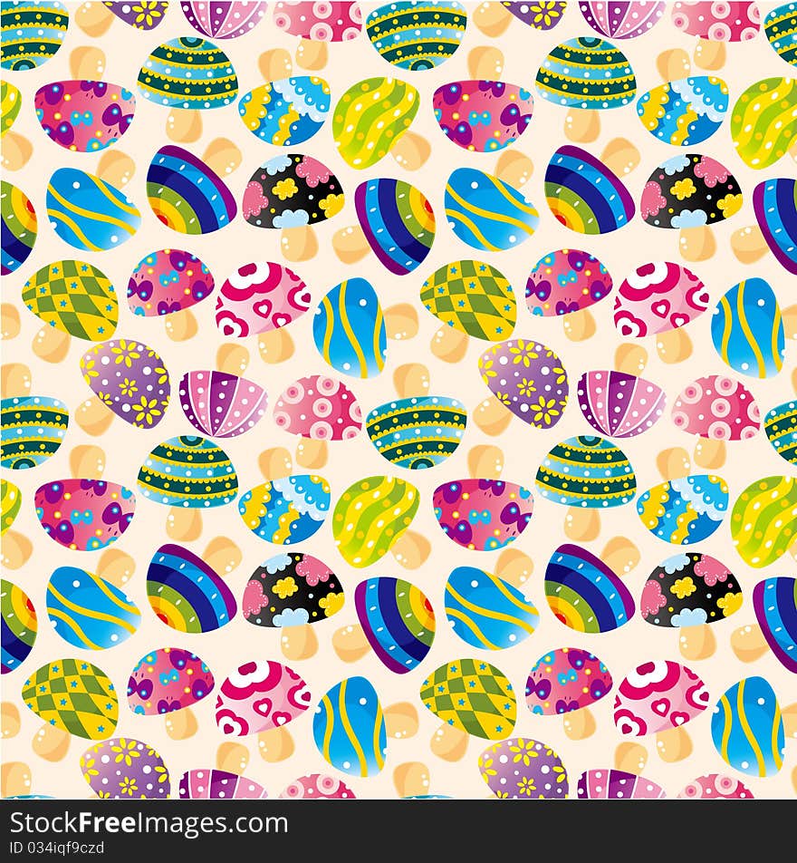 Seamless mushroom pattern ,vector drawing