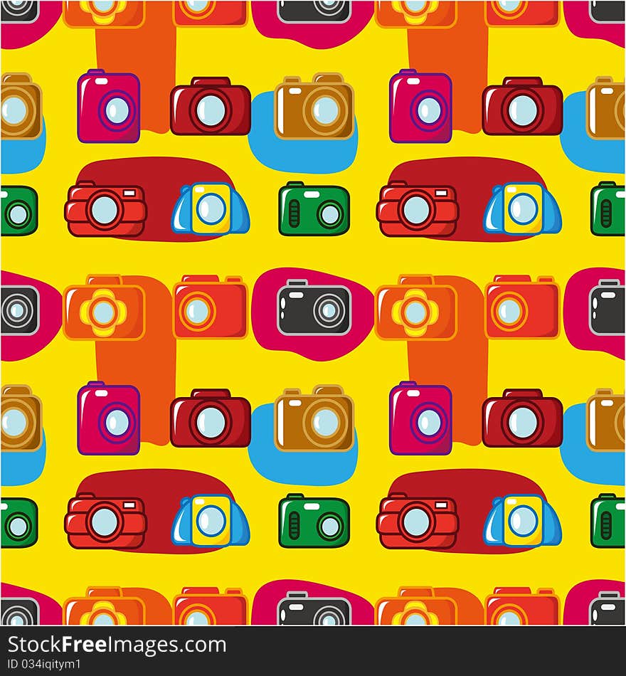 Seamless Camera pattern ,vector drawing