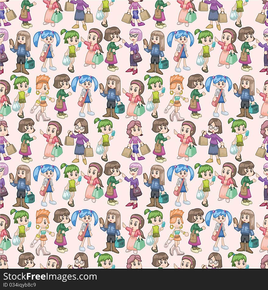 Seamless shopping pattern