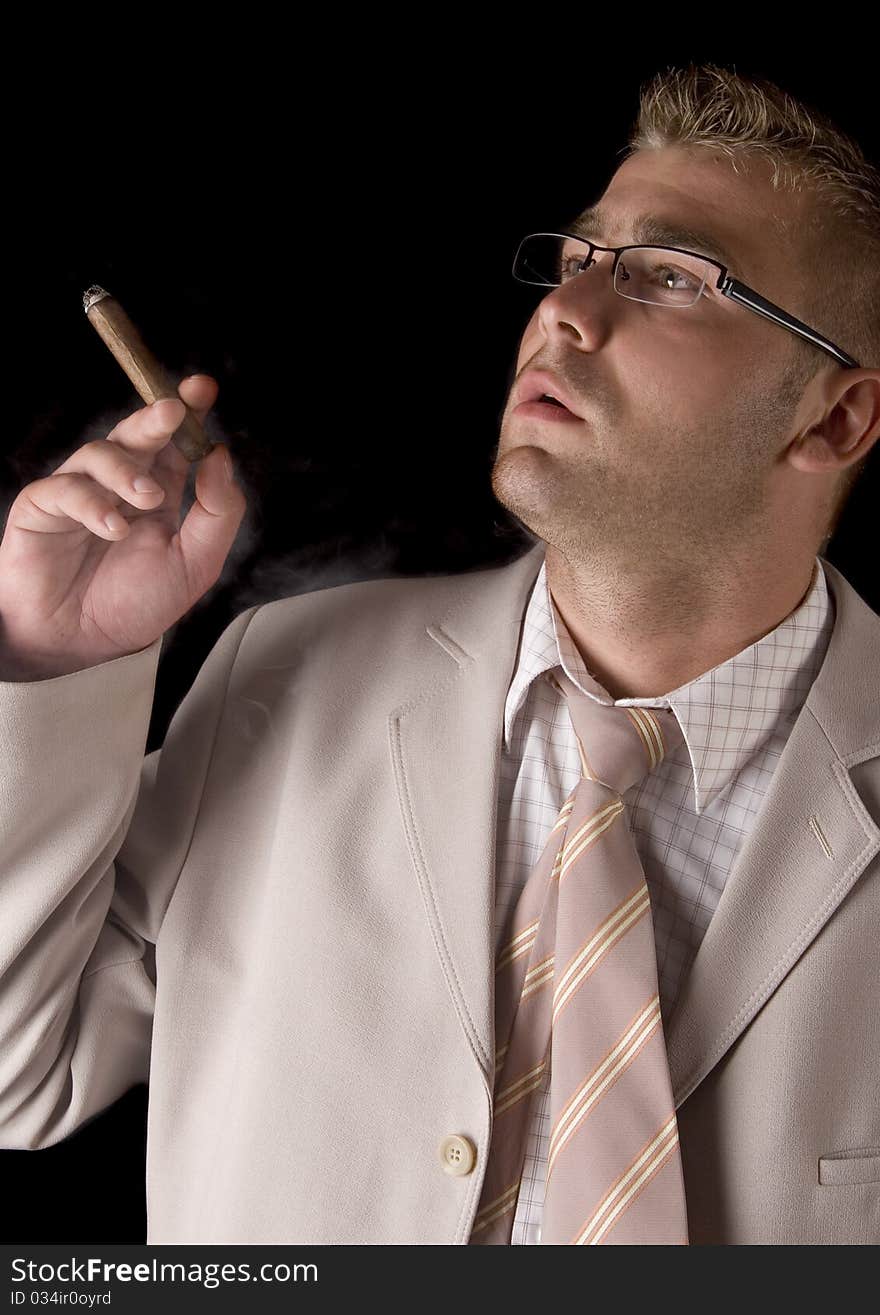 Businessman Smoking Cigar