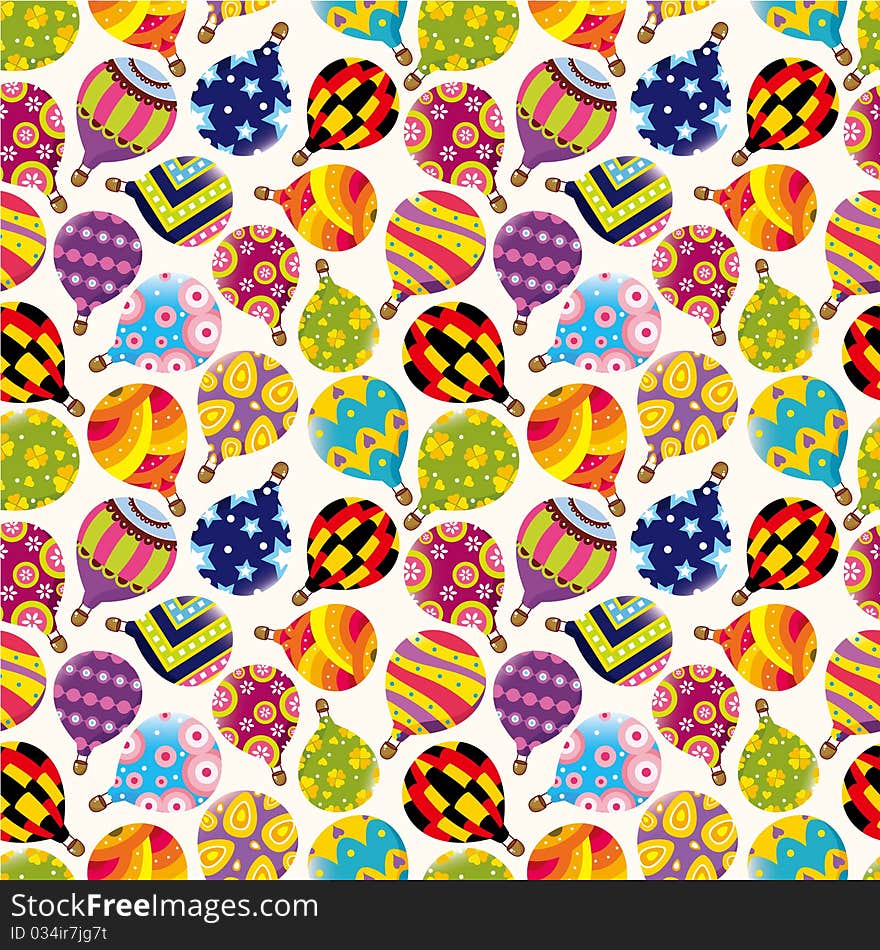 Seamless Hot Air Balloon Pattern