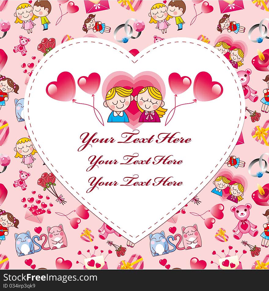 Cartoon love card