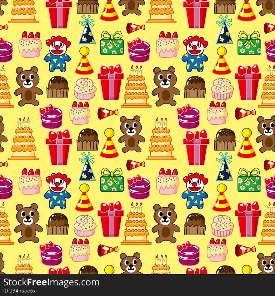 Seamless birthday pattern,vector drawing