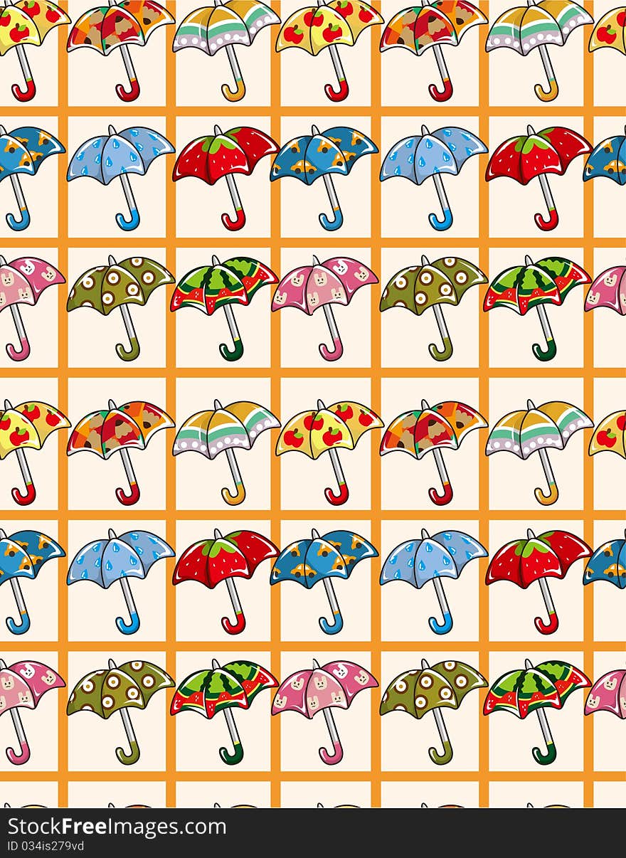 Seamless Umbrellas pattern,vector drawing