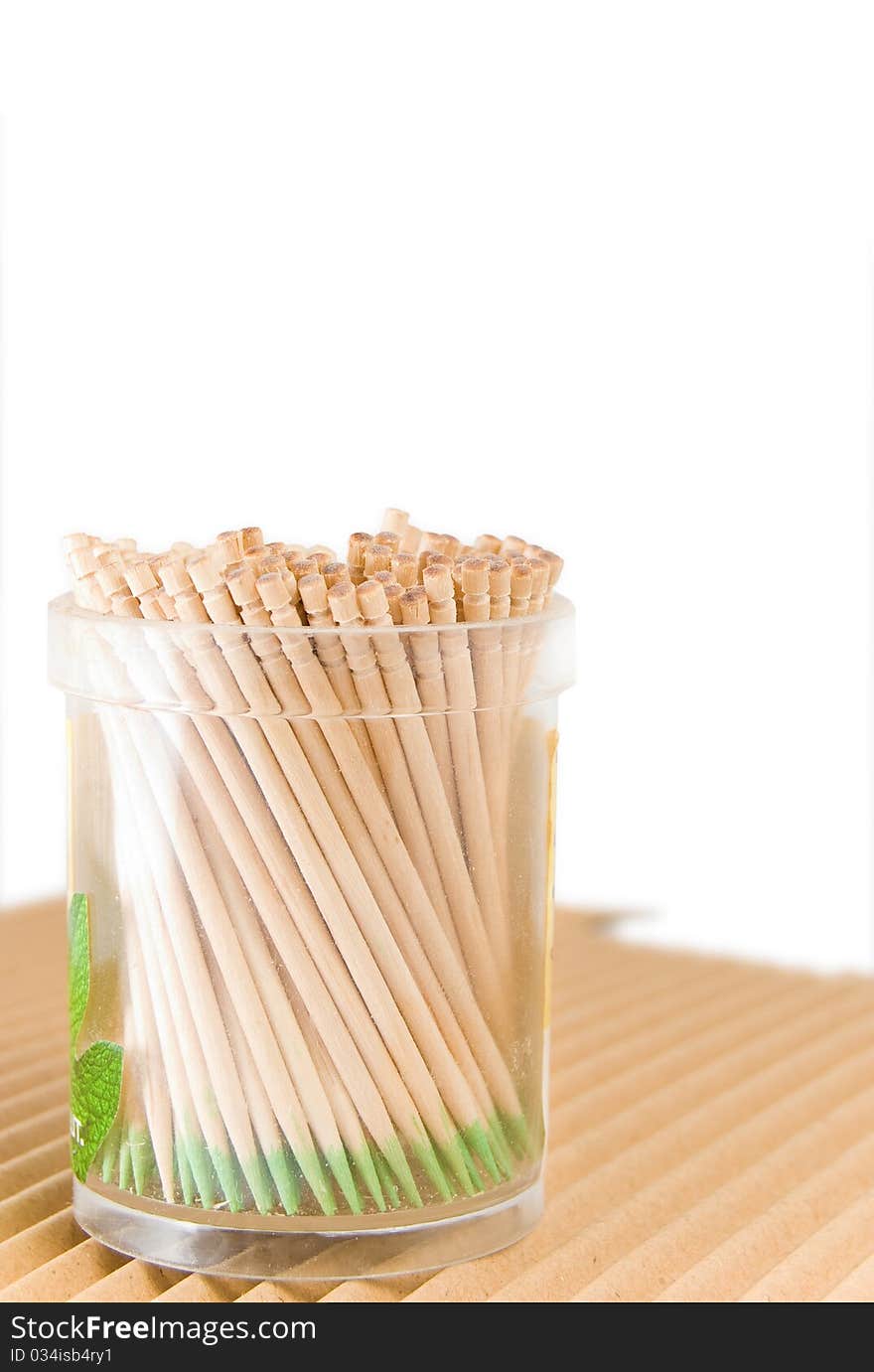 Toothpicks, is isolated on a white background