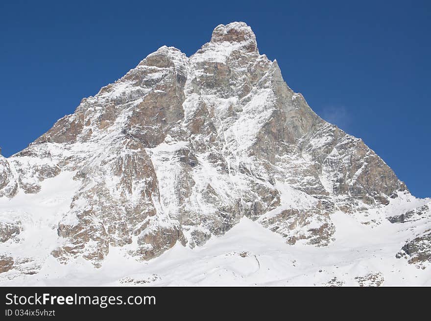 Matterhorn ski area, italian alp.