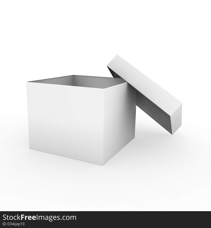 White opened cardboard box