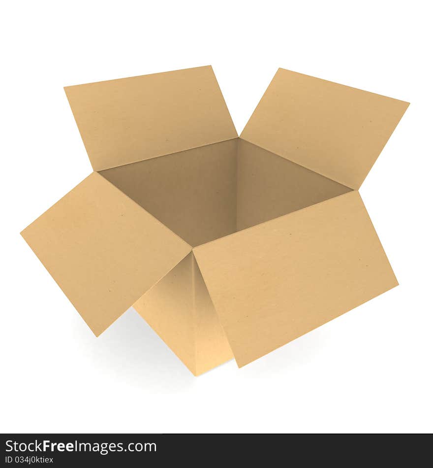 Corrugated Box on white background