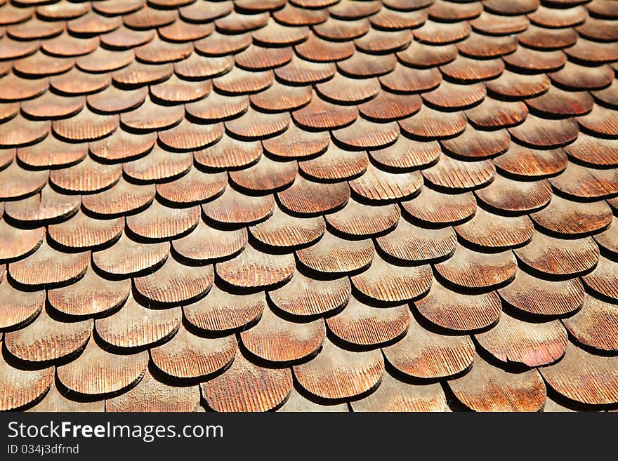 Wooden tiles traditionally used for wall protection in villages of canton Bern, Switzerland