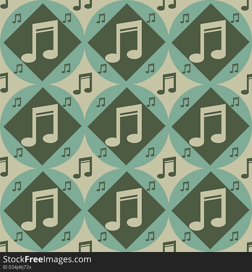 Cute colorful pattern with musical notes. Cute colorful pattern with musical notes