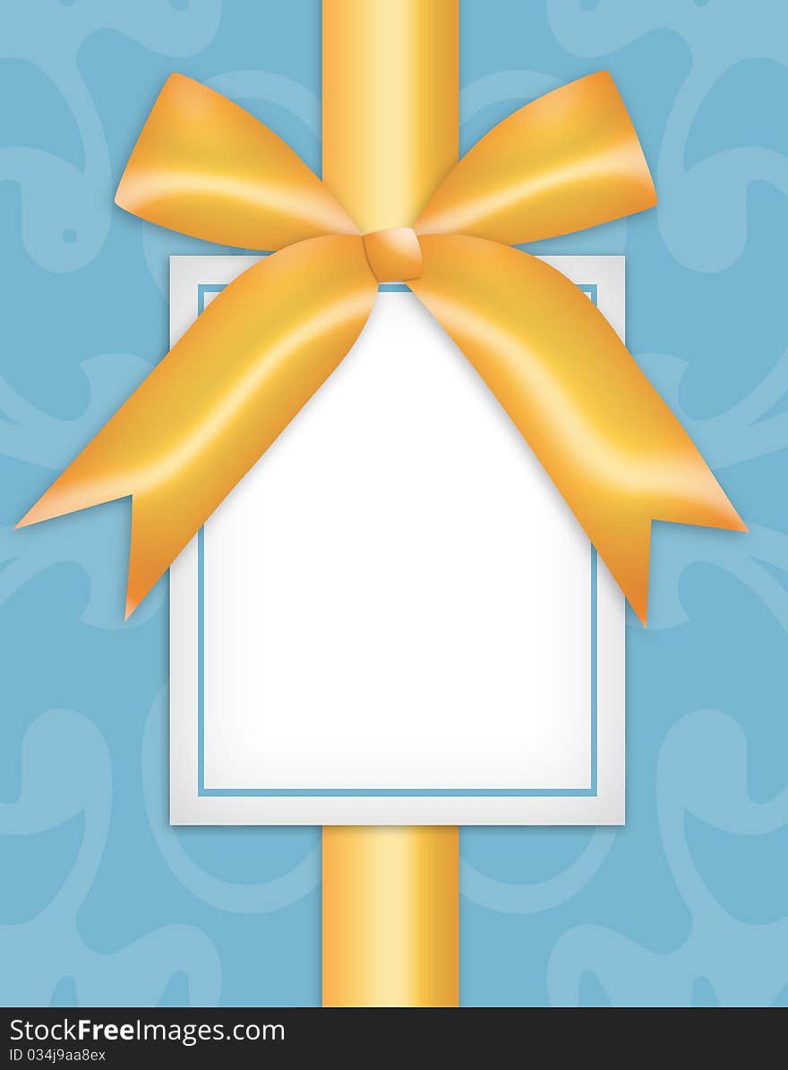 Yellow gift ribbon with card for text.