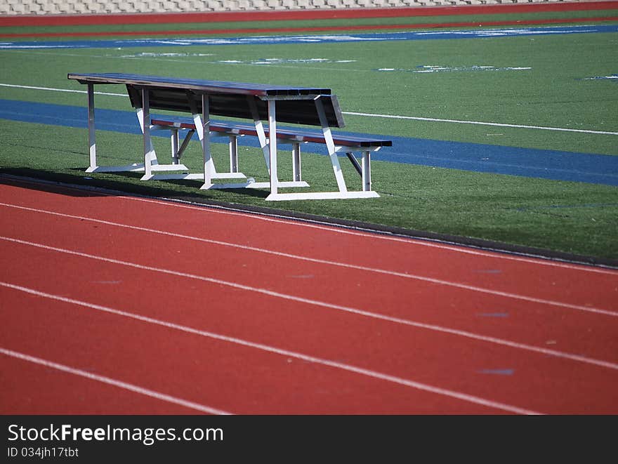 Treadmill for athletic events at the stadium.