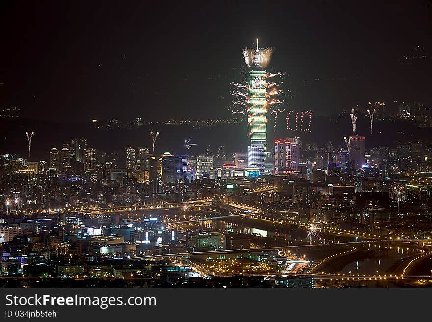 Fireworks of Taipei city