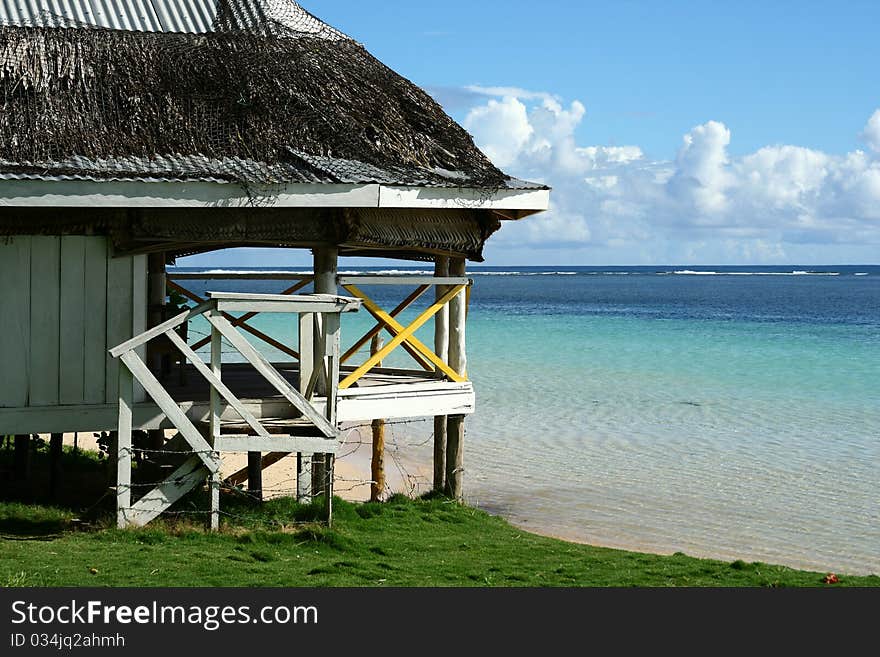 The alabaster beach in south pacific