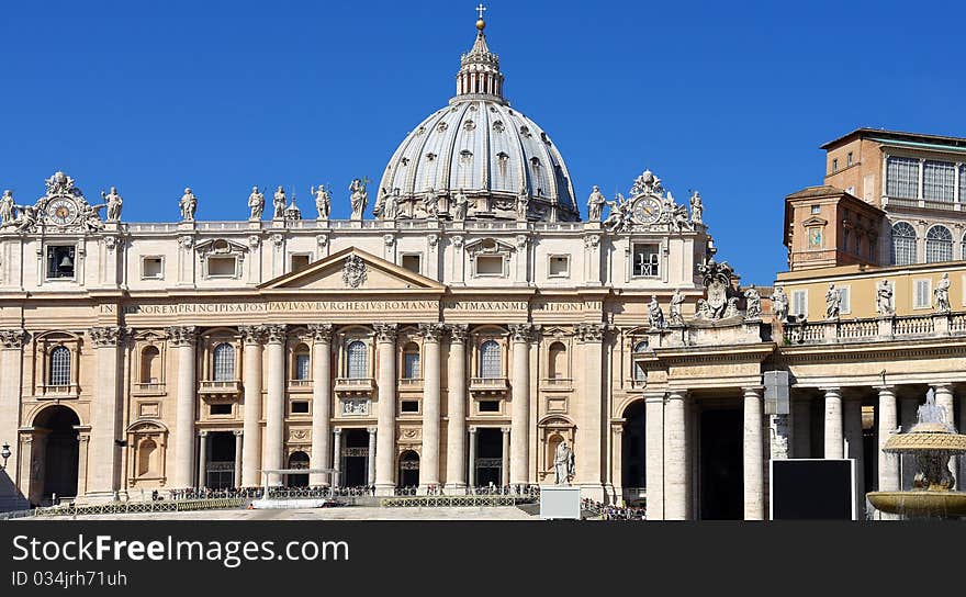 Front Of St Peter S Basilica In Rome,Italy