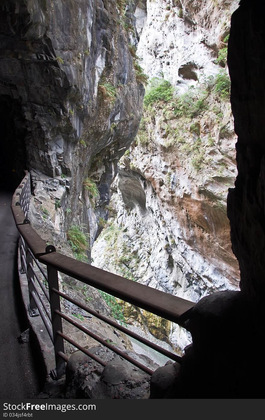 Narrow Path in the Taroko Gorge, Taiwan. Narrow Path in the Taroko Gorge, Taiwan