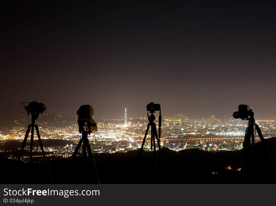 Night scenes of the Taipei city, Taiwan for background or others purpose use