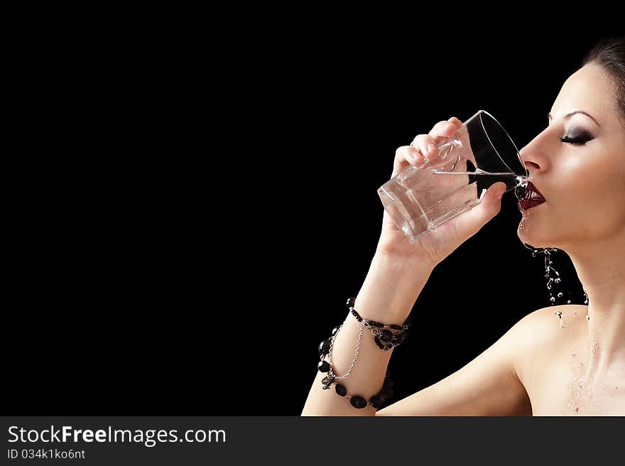 Girl drinking water