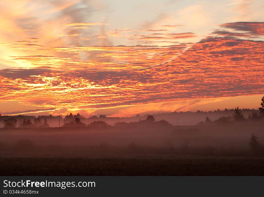 Flaming Red Sunrise