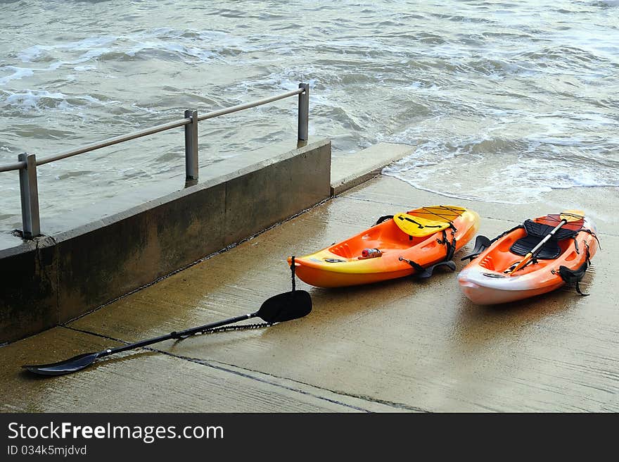 Canoe on slipway