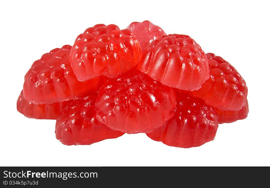 Fruit jellies on a white background