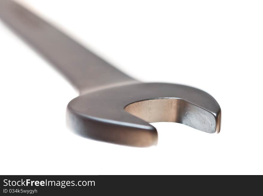 Metal screwdriver on white isolated background