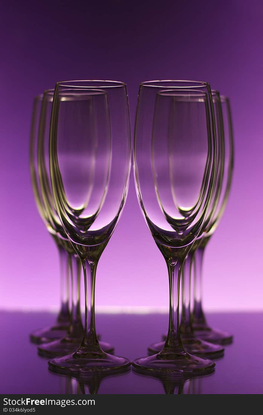 Empty champagne glasses