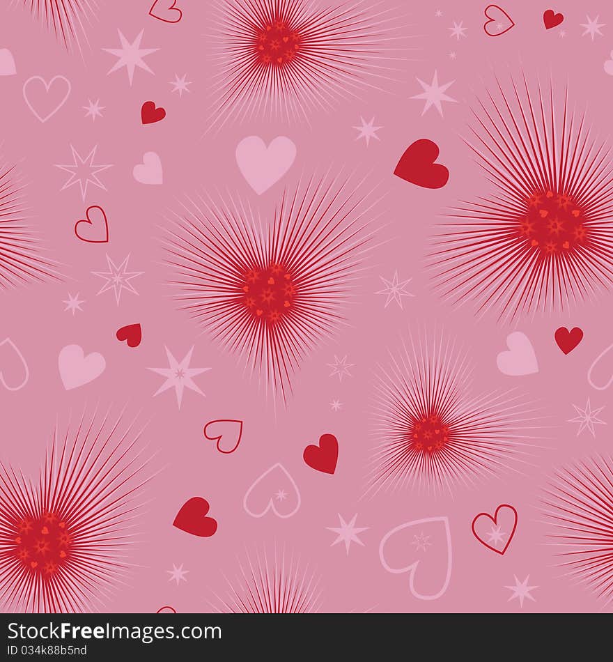 Excellent seamless valentine background. Vector illustration.