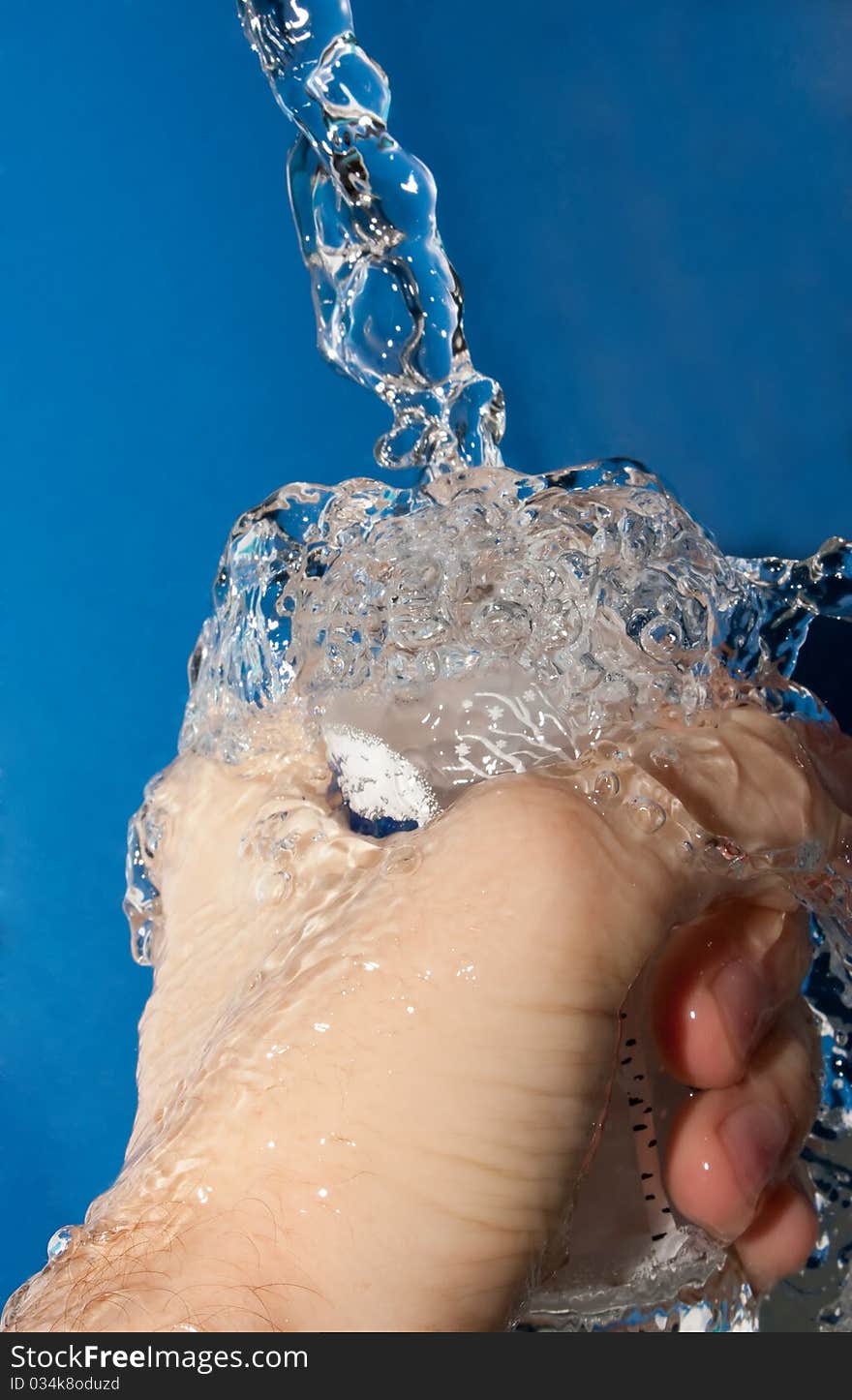 Water is poured in a glass