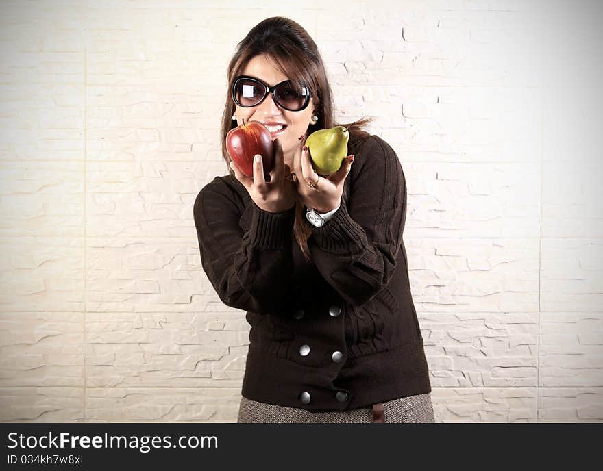 Concept image depicting to eat fruits for healthy living. Concept image depicting to eat fruits for healthy living