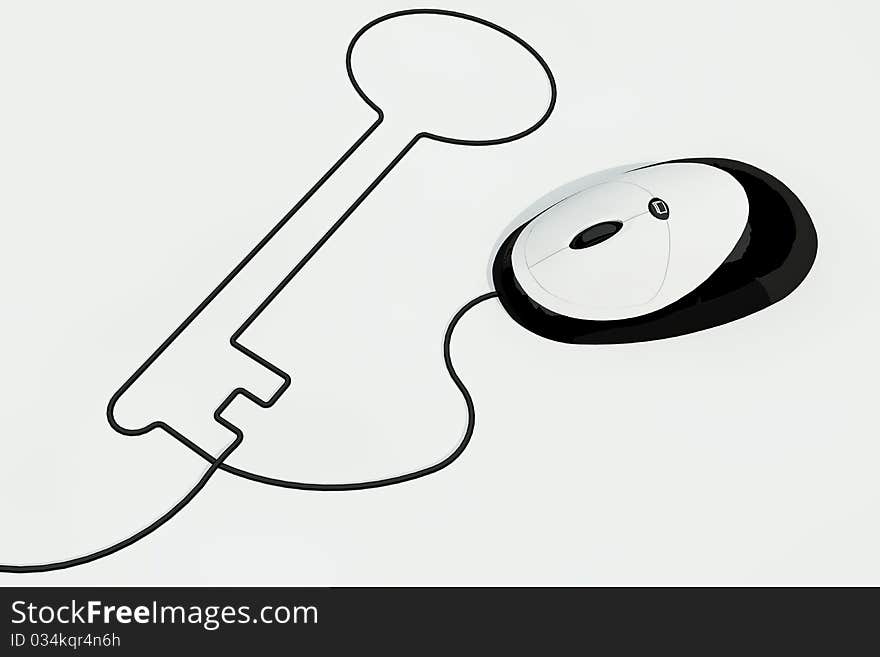 Key drawn with mouse wire