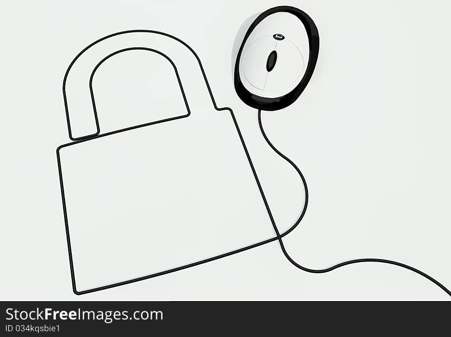 Padlock Drawn With Mouse Wire