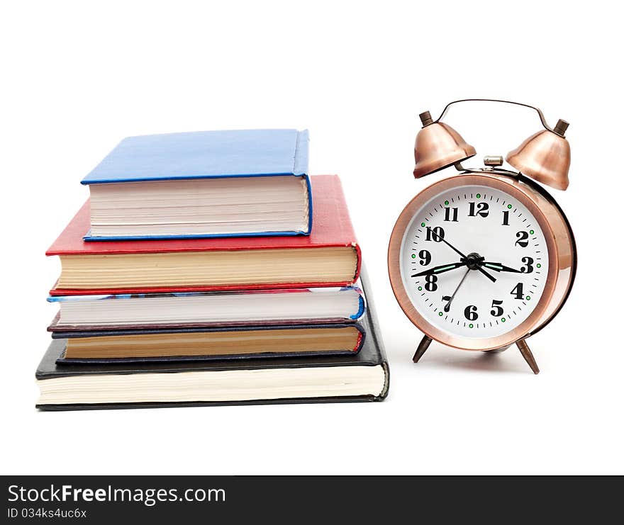 Back To School Concept With Books And Clock