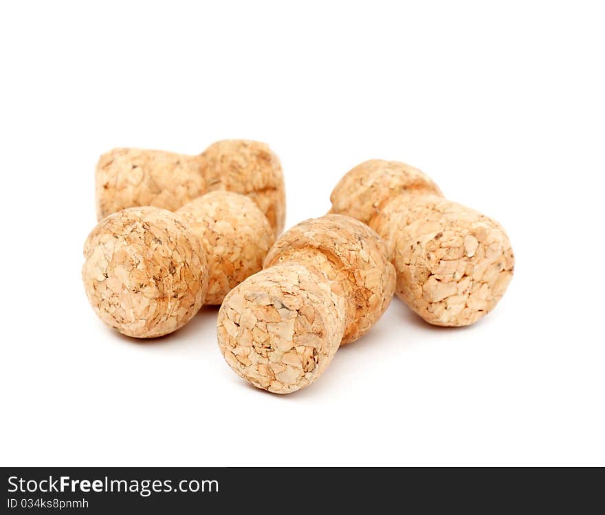 Champagne cork isolated on a white background